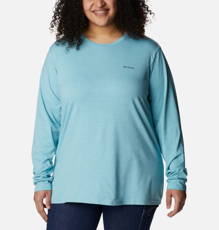 Tricouri Columbia Sun Trek Long Sleeve Dama Turcoaz | Plus Size XW9SZQMA1